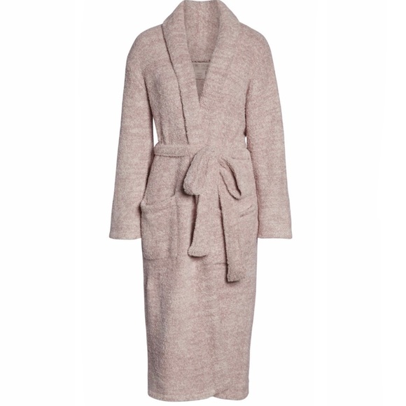 🎉HP🎉New Barefoot Dreams Cozy Chic Heathered Adult Robe Vntg Ballet Pink Size 2🩰 - Picture 2 of 15